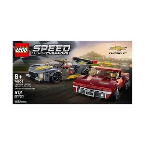 LEGO 76903 Speed Champions, Corvette C8.R Race Car & 1968 Corvette Muscle Car.